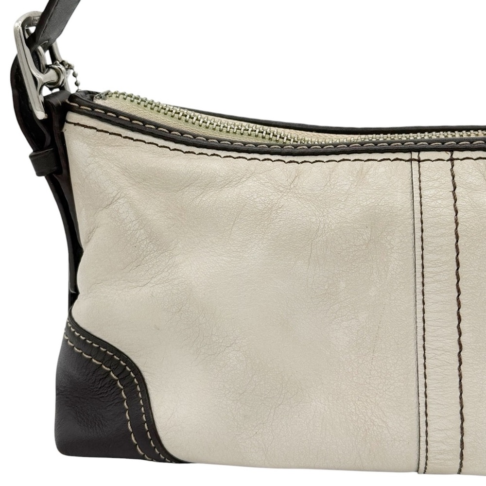 Coach 2007 Hamptons Cream Brown Leather Demi Baguette Mini Shoulder Bag F11195 - Picture 7 of 14